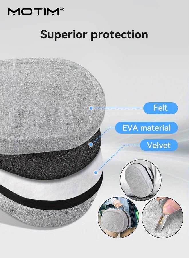 موتيم حقيبة حمل Meta Quest 3s/Ocuius Quest VR3، حقيبة حمل صلبة مقاومة للصدمات للألعاب للسماعات الرأسية وأجهزة التحكم باللمس، مناسبة للسفر والتخزين المنزلي - Image 4